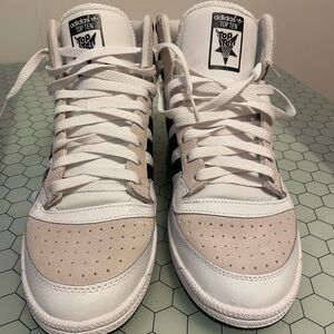 Adidas Top Ten White and Tan Sneakers
